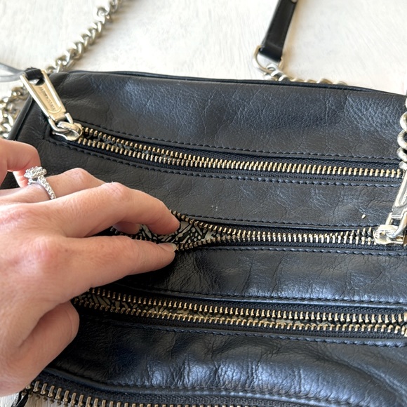 Rebecca Minkoff women’s black and gold zipper chain crossbody purse - Picture 7 of 8